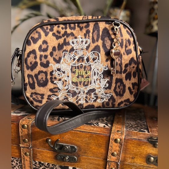 🐆JUICY COUTURE VIRAL NATURAL CHOCOLATE LEOPARD JUICY FOR ALL CROSSBODY BAG🐆NWT - Picture 5 of 13